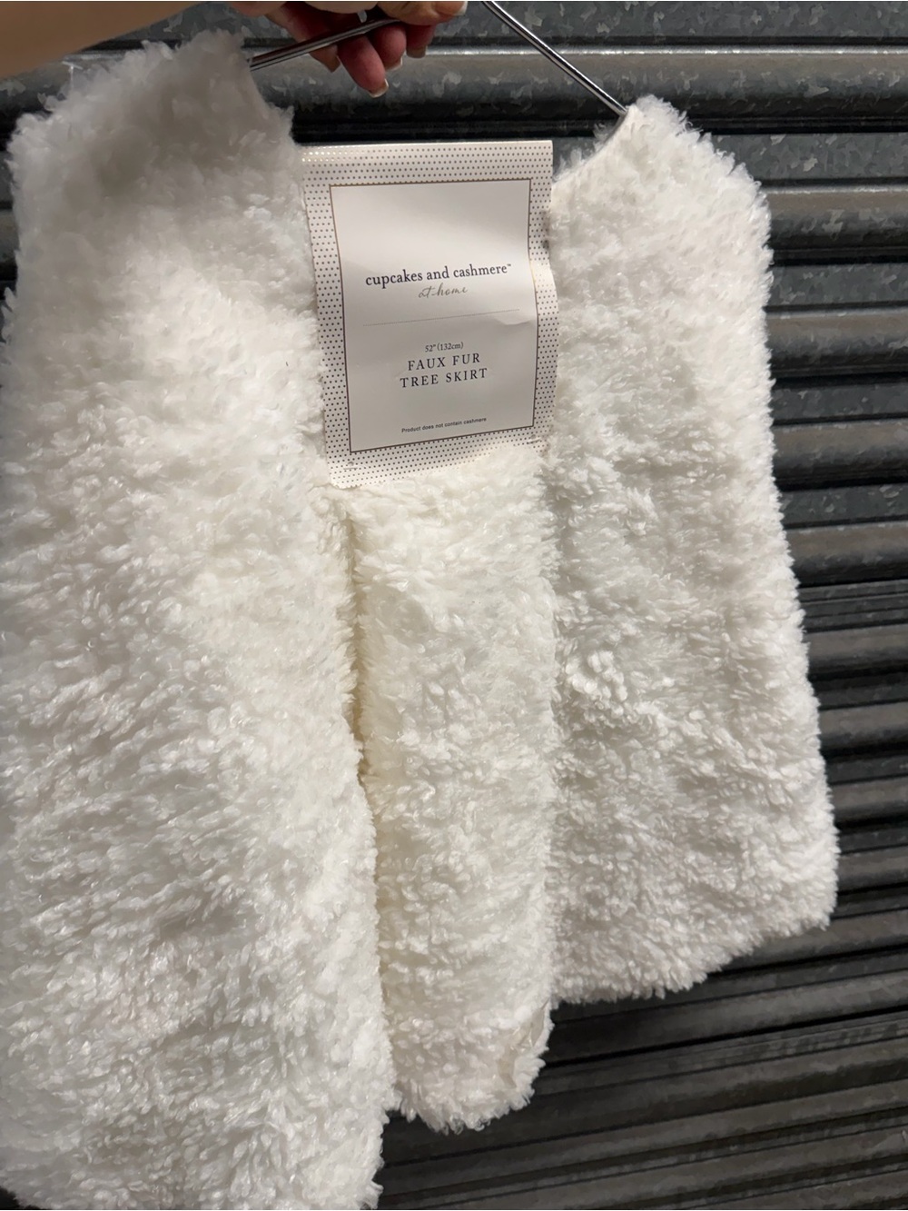 cupcakes & cashmere Cream Faux Fur Tree Skirt